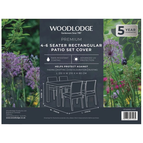 Woodlodge 4-6 Seat Rectangular Patio Set Cover