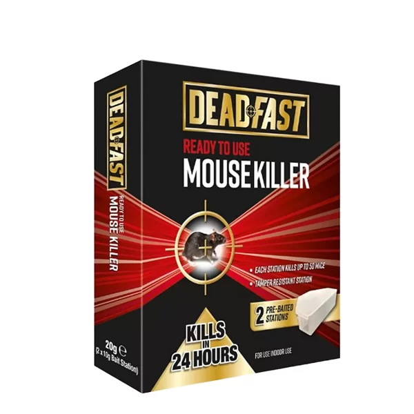 Westland Deadfast Mouse Killer pre-baited bait stations twin pack